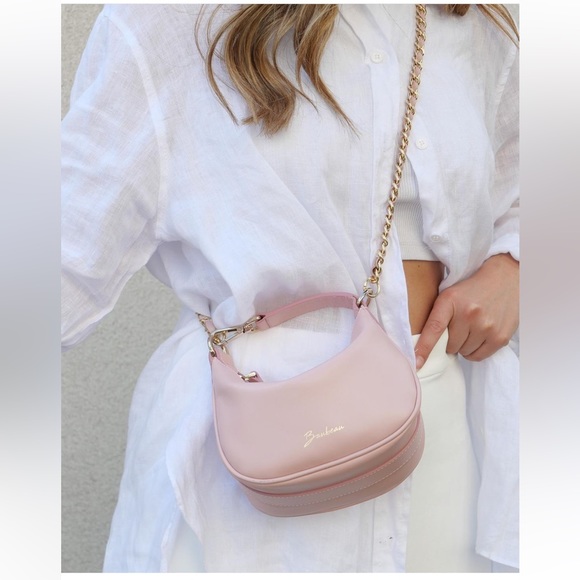✨NWT! Baubeau Paris Leather Pink Bag - Picture 11 of 17